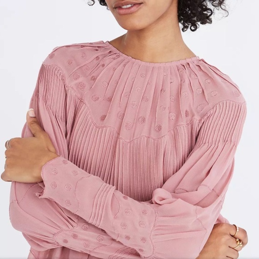 Ulla Johnson Pink Textured Blouse